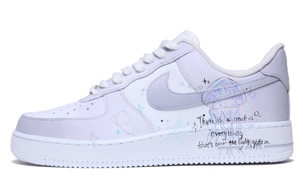 Nike Air Force 1 Ocean Lighthouse Anti-Slip And Wear-Resistant Breathable Low-Top Skateboard Shoes Men's White Purple
