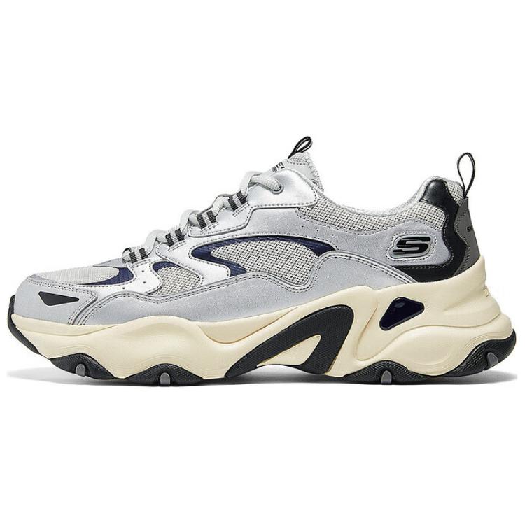 Skechers DLITES Anti-Slip Wear-Resistant Low-Top Casual Shoes Men's Silver