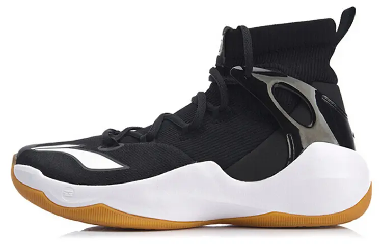 LiNing SONIC 6 V2 Cushioning And Breathable High Top Basketball Shoes Men's Black