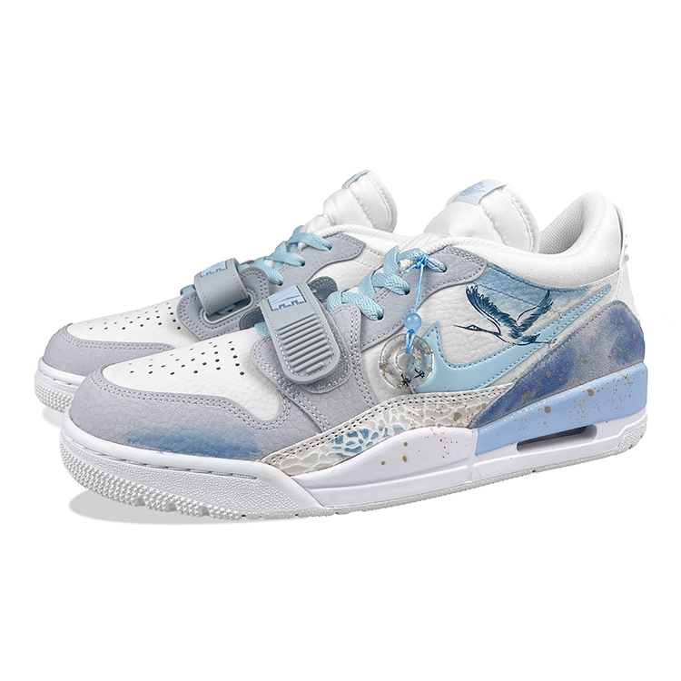 Jordan Legacy 312 Cushioning Low-Top Vintage Basketball Shoes Men's Blue White Gray купить в интернет-магазине Yoocart с быстрой доставкой по России.