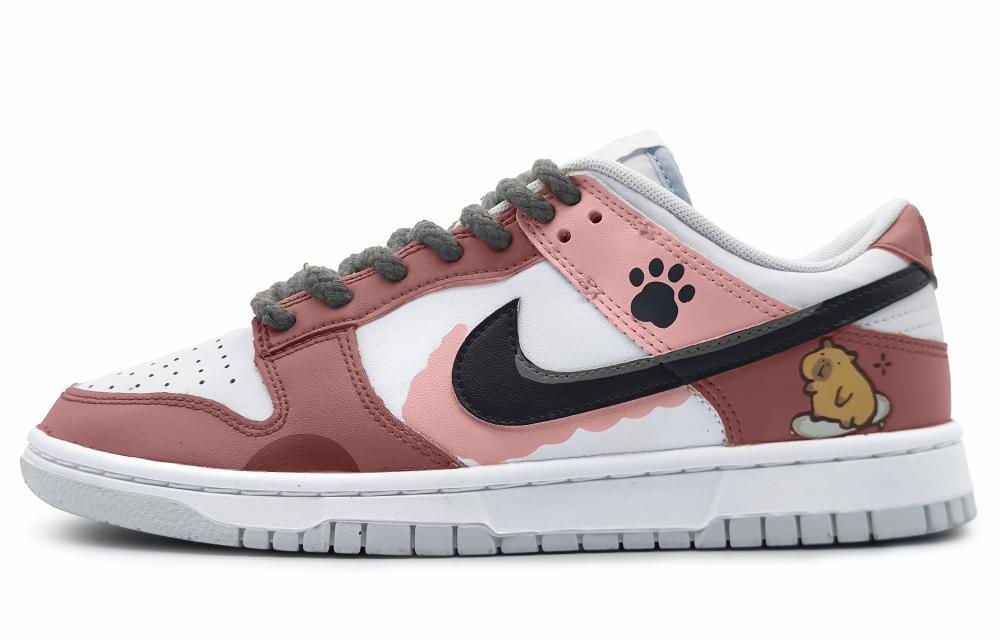 Nike Dunk Low-Top Skateboard Shoes Men's Pink White
