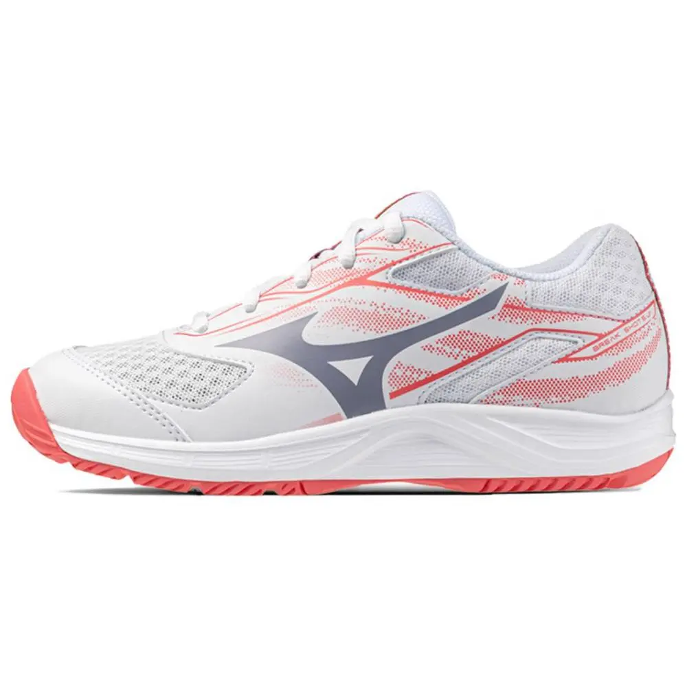 Mizuno BREAK SHOT 5 Jr.AC Cushioning, Wear Resistant Tennis Shoes Unisex White Orange
