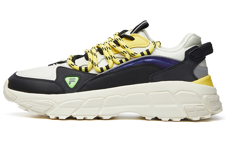 FILA FUSION Skyrunner Cushioned Wear-Resistant Breathable Low-Top Chunky Sneakers Women's Black White Yellow