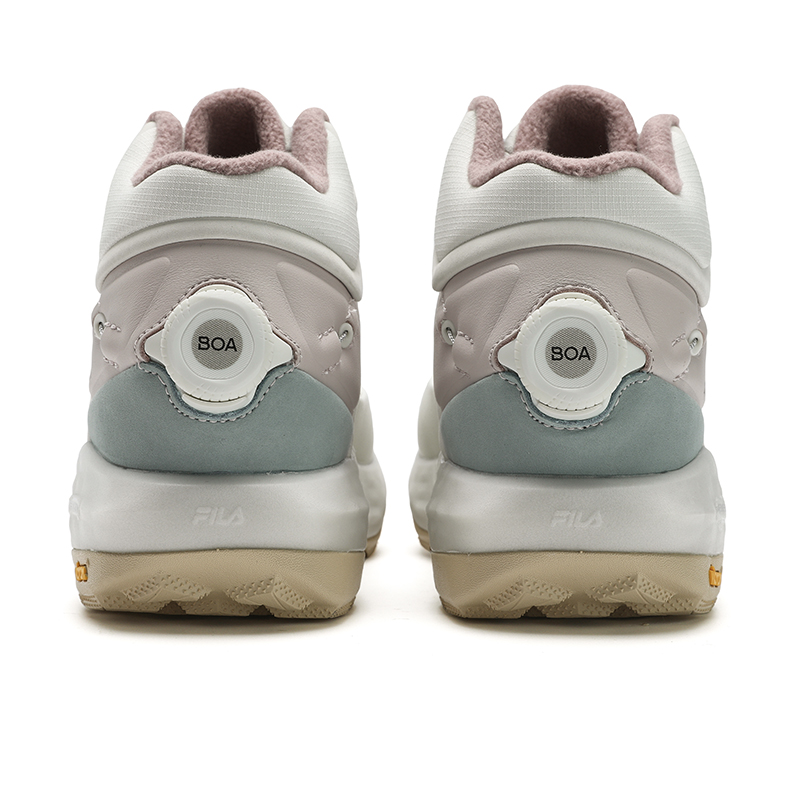 FILA BOA EXPLORER 2 Abrasion Resistant High Top Running Shoes Women's White Gray Pink