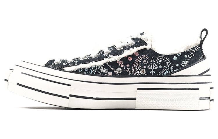 VESSEL G.O.P. Lows Paisley Anti-Slip Wear-Resistant Lightweight Breathable Low-Top Skateboard Shoes Unisex Multicolor