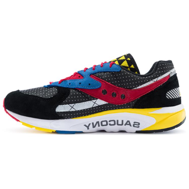 Saucony Aya Cushioning Moisture-Wicking Low-Top Casual Running Shoes Men's Black Yellow Red