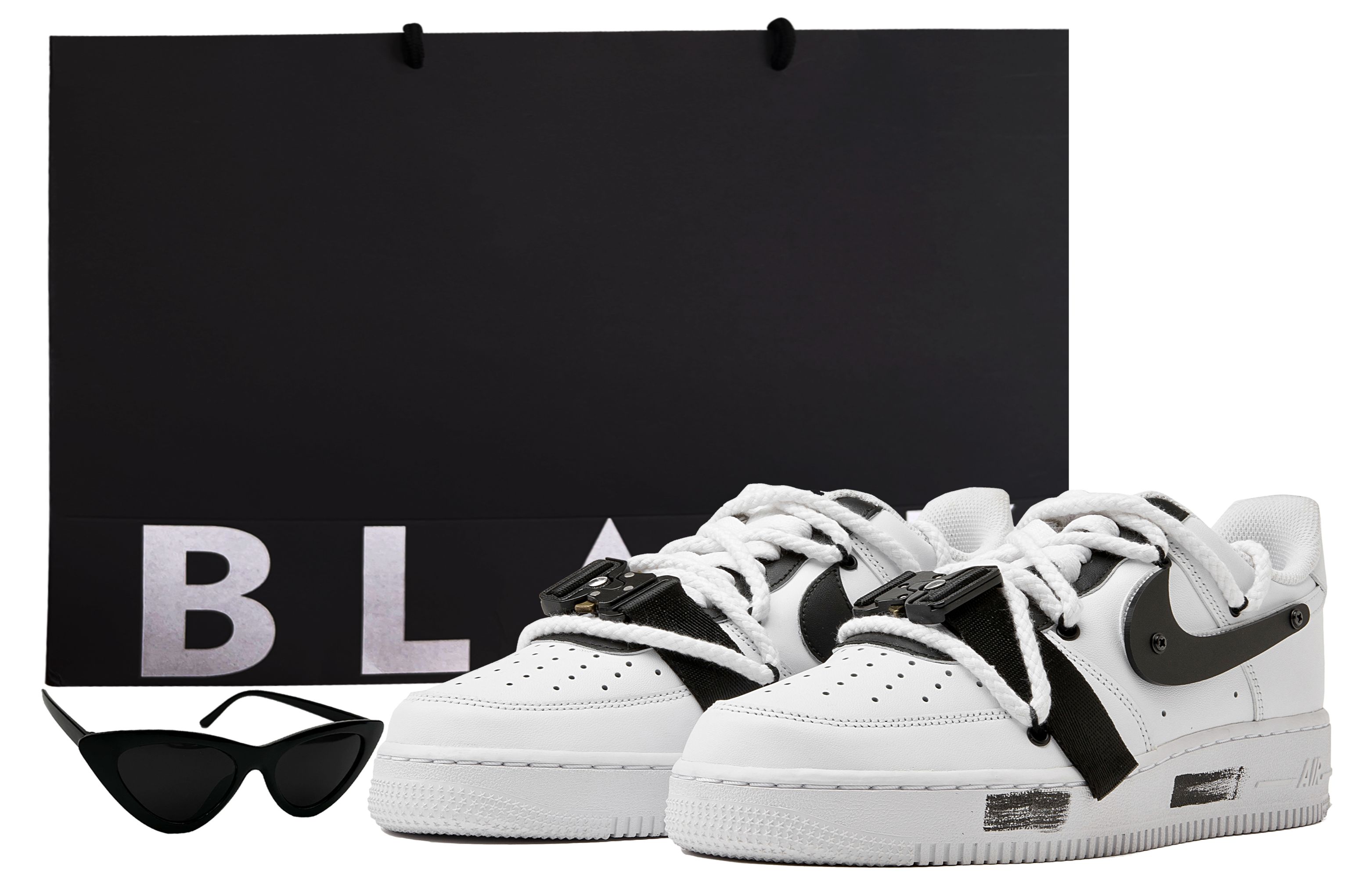 Nike Air Force 1 Low Top Skateboard Shoes Unisex Black White