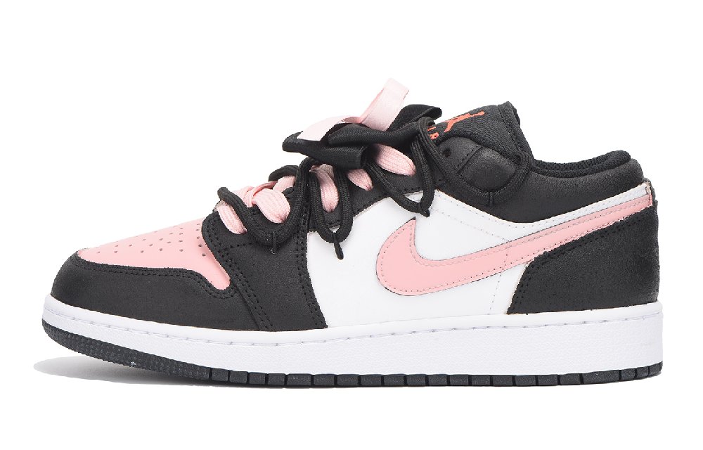 Jordan Air Jordan 1 Slip-Resistant Coverage Low-Top Vintage Basketball Shoes Women's Black Pink
