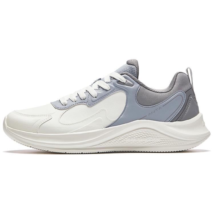 Anta Walk Slip Resistant, Abrasion Resistant, Breathable Low Top Casual Running Shoes Men's Ivory White Mist Gray