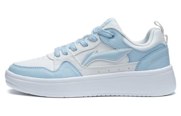 LiNing Line 2.0 At The Beginning Slip Resistant Abrasion Resistant Low top Skateboard Shoes Women's White Blue