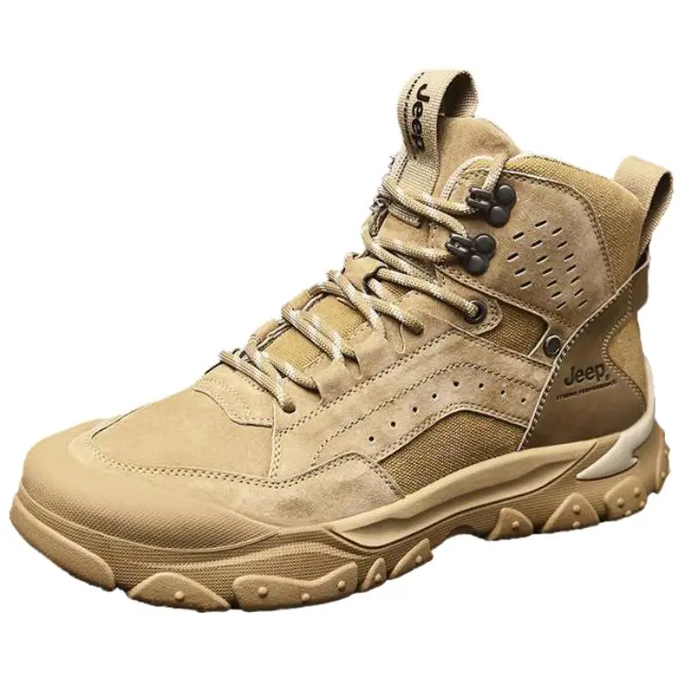 Jeep Wear-resistant And Lightweight High-Top Hiking Shoes Men's Brown