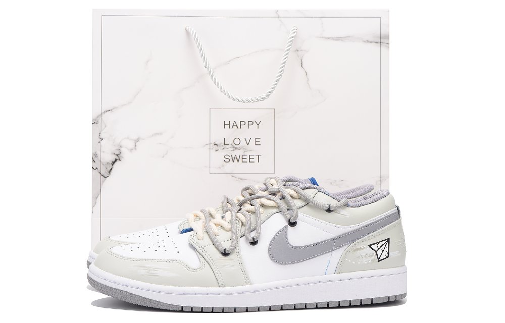 Jordan Air Jordan 1 Винтажные баскетбольные кроссовки Low Top Светло-серый Мужские