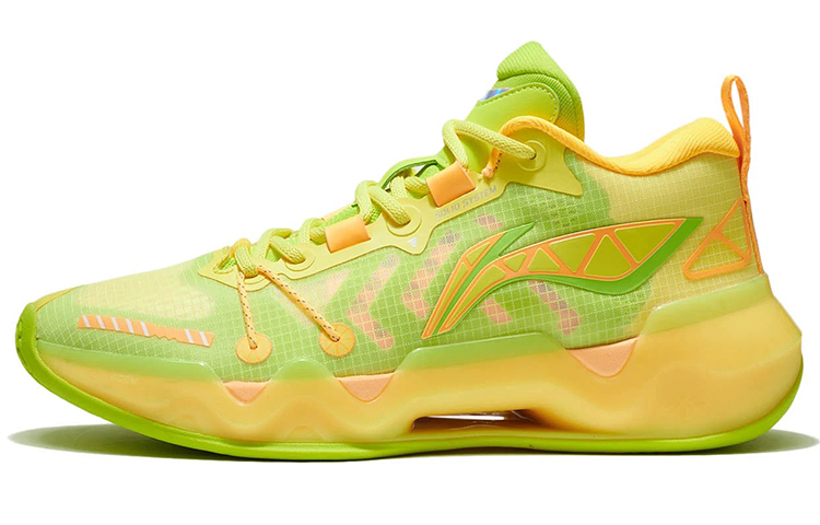 LINING Liren 2 Low Basketball Shoes Men's Low top Fluorescent Yellow/Fluorescent Alpha Hydroxy Acids Green