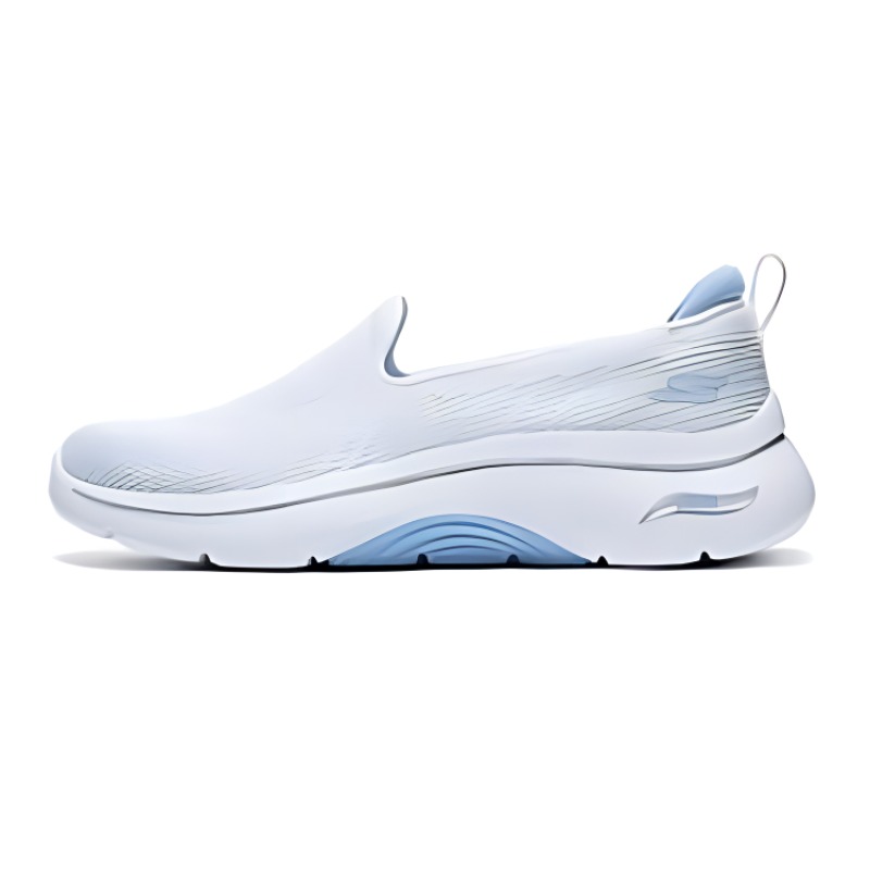 Skechers Cushioned Wear-Resistant Breathable Low-Top Casual Shoes Women's White Blue