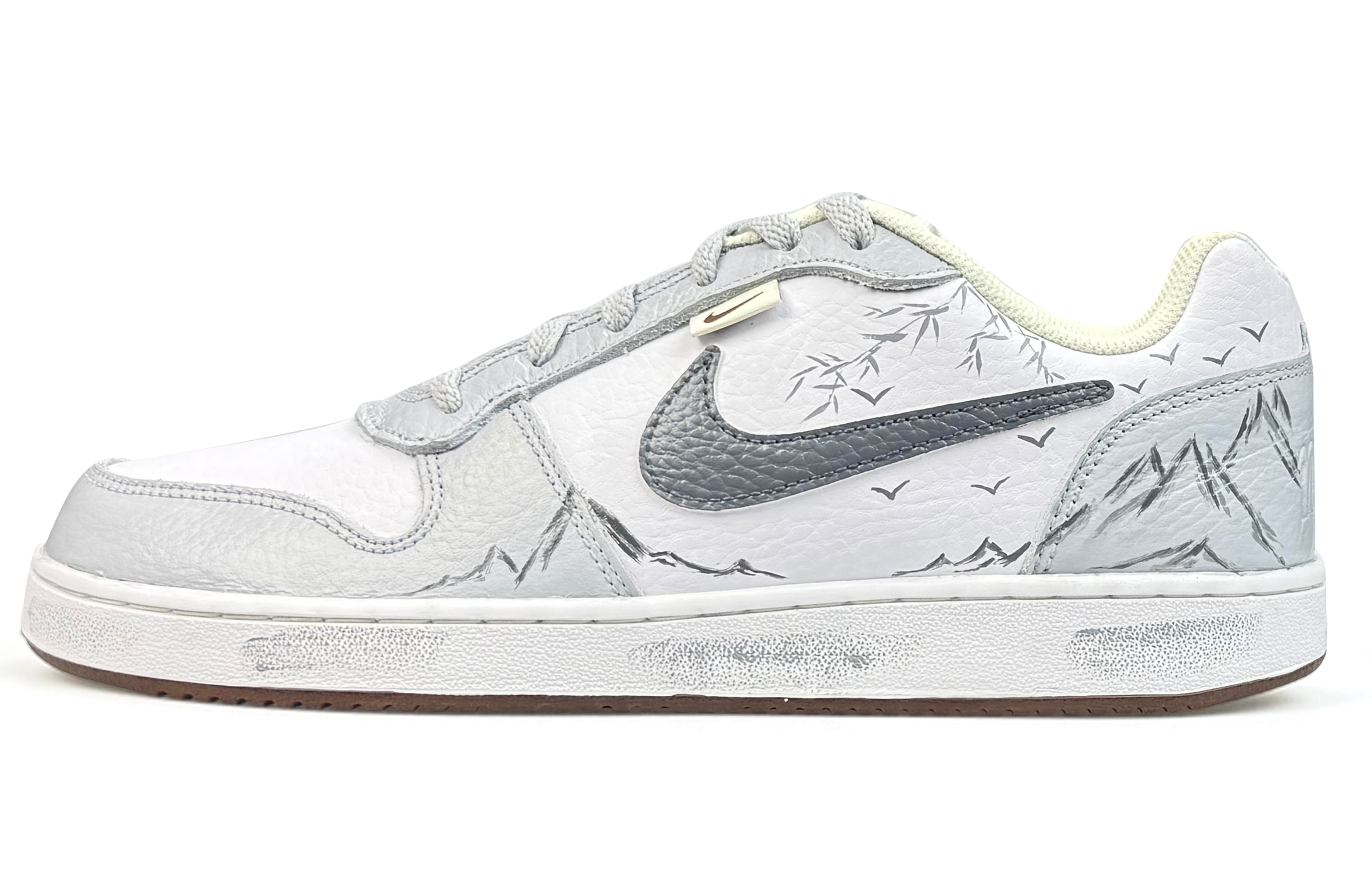 Nike EBERNON Abrasion Resistant Low top Skateboard Shoes Men's Gray White