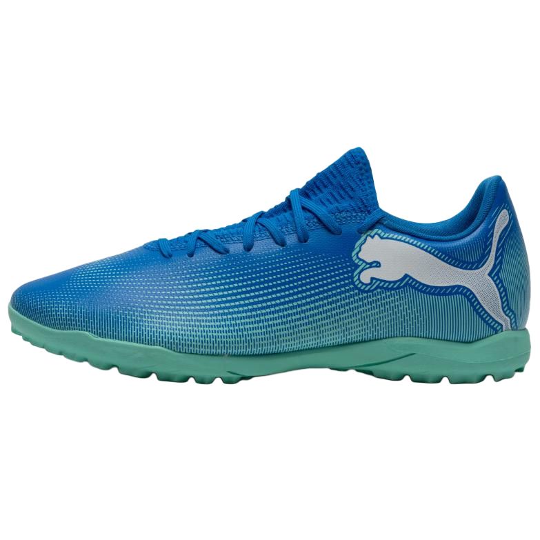 PUMA FUTURE 7 PLAY TT Turf Artificial Ground Abrasion Resistant Soccer Shoes Men's Blue Green