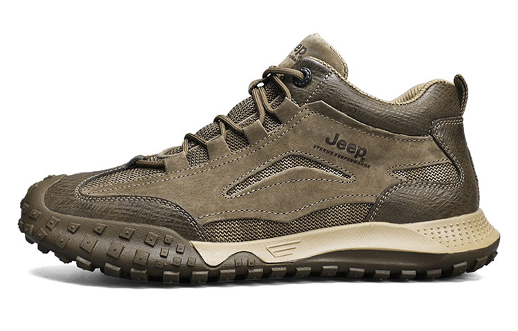 Jeep Abrasion Resistant Low Top Outdoor Shoes Men's Khaki