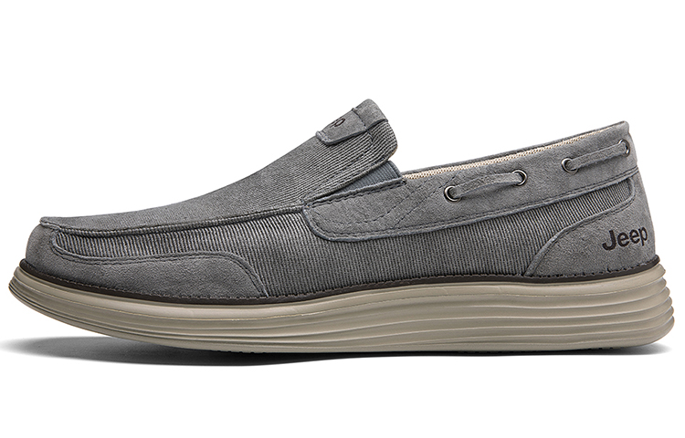 Jeep Durable Cushioning Low-Top Canvas Shoes Men's Light Gray