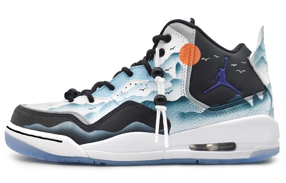 Jordan Courtside 23 Mid-Top Vintage Basketball Shoes GS Cyan White