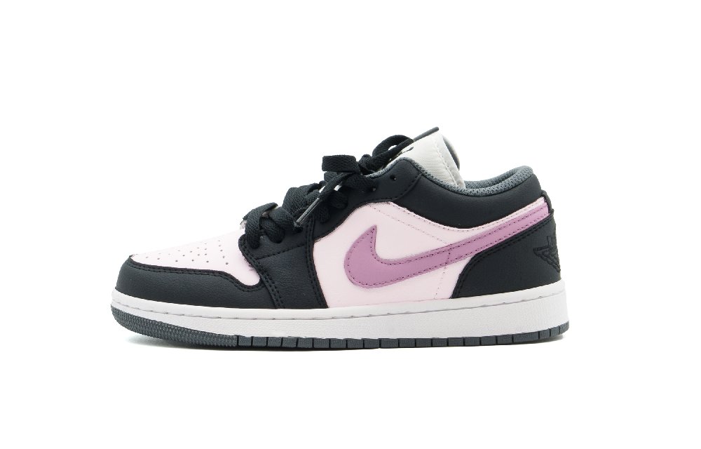 Jordan Air Jordan 1 Abrasion Resistant Low Top Vintage Basketball Shoes Unisex Black Pink