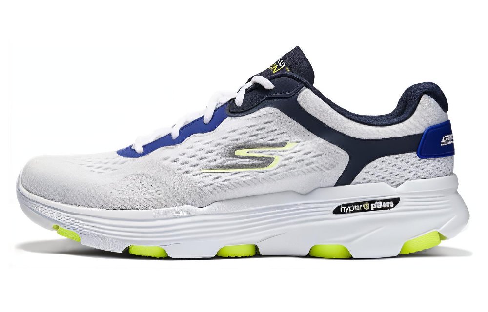 Skechers Cushioned Wear-Resistant Breathable Rebound Low-Top Casual Running Shoes Men's White Black Yellow