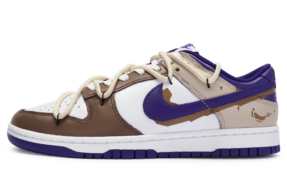 Nike Dunk 811 Manufacture Khaki Purple Low-Top Skateboard Shoes Men's Brown Purple