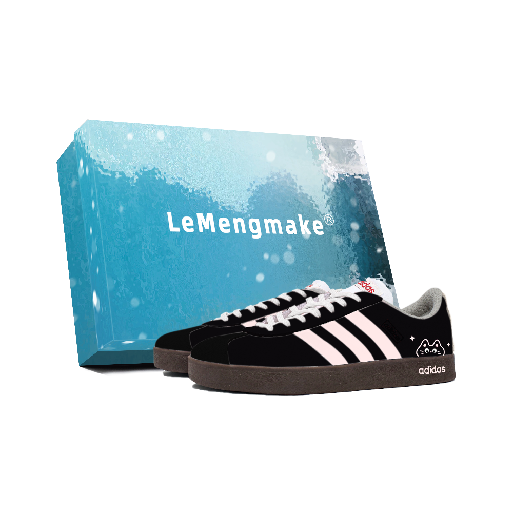 Adidas VL COURT 2.0 Lemon Joy Cushioning, Wear Resistant Low Top Skateboard Shoes Unisex Black Pink