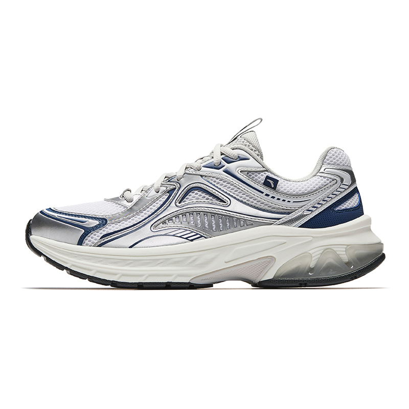 Anta Running Collection Cushioning, Wear Resistant Low top Casual Running Shoes Men's White Silver