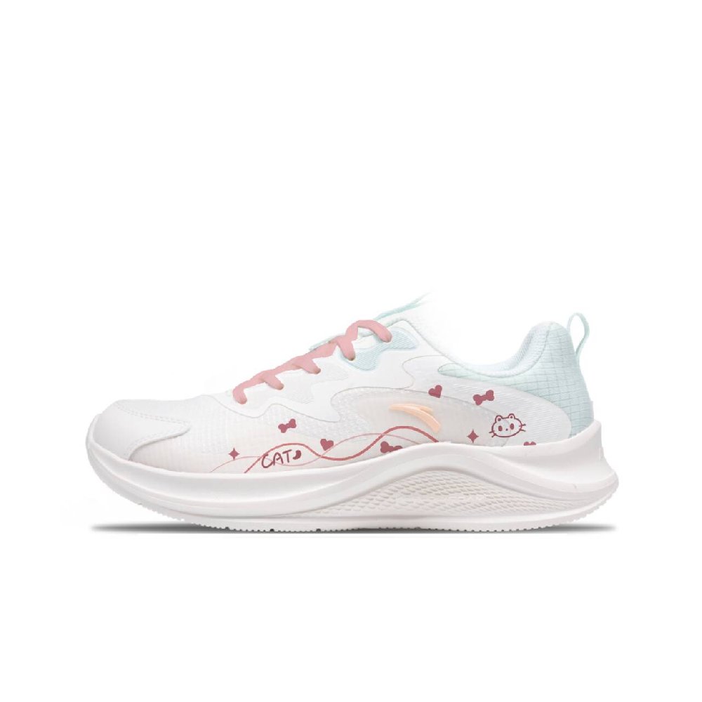 Anta Walk Cushioning, Slip Resistant, And Abrasion Resistant Low Top Casual Sprint Running Shoes Women's White