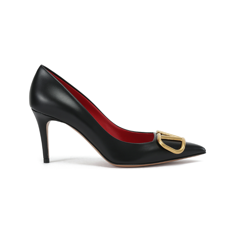 Valentino VLogo Signature Slim Heel High Heels 8cm Women's Black купить в интернет-магазине Yoocart с быстрой доставкой по России.