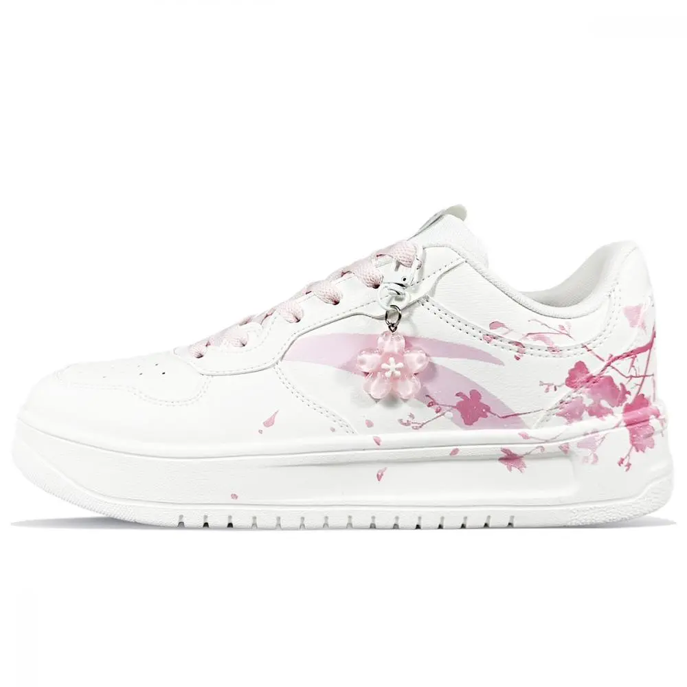 Anta Life Collection Slip-Resistant Cushioning Low-Top Skateboard Shoes Women's White Pink