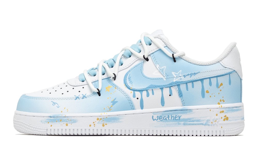 Nike Air Force 1 Air Force 1, Liu Xi Anti Slip Wear Resistant Low Top Skateboard Shoes Men's Cerulean