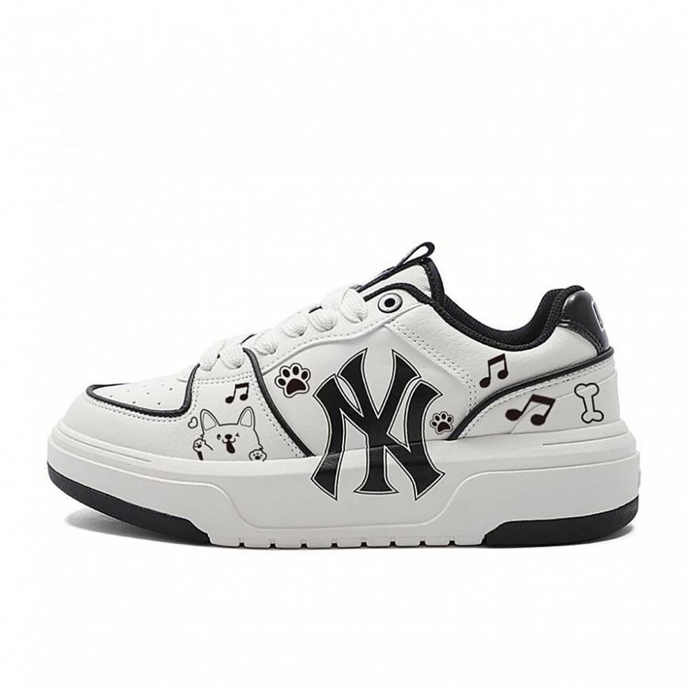 MLB Chunky Liner Coverage Wear-Resistant Low-Top Skateboard Shoes Unisex Black White