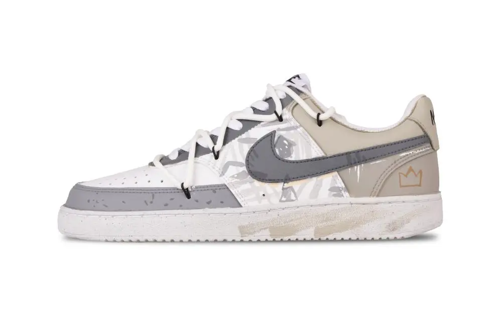 Nike Court Vision 1 Corner Skateboard Abrasion Resistant Low top Skateboard Shoes Men's Light Gray