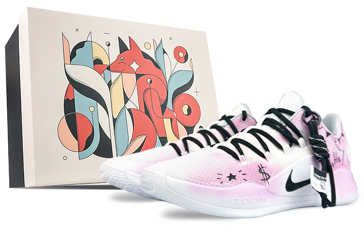 Nike Hyperdunk X Cushioned Slip-Resistant Low-Top Basketball Shoes Men's Pink Purple