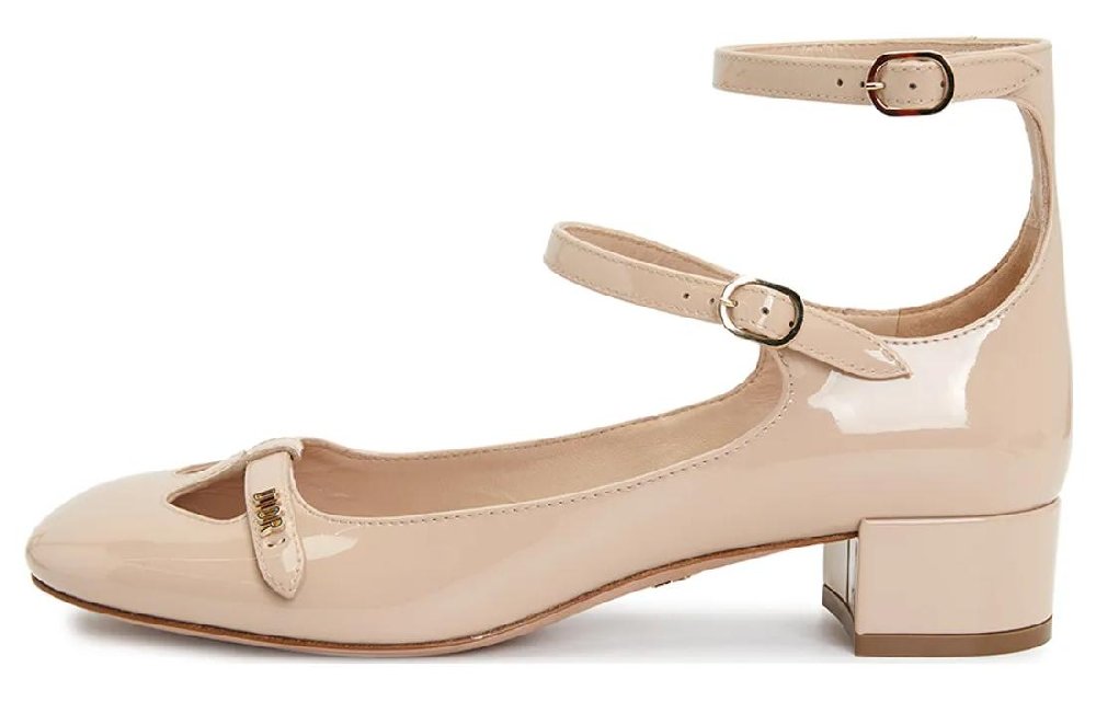 DIOR Aime Chunky Heel High Heels Women's Nude