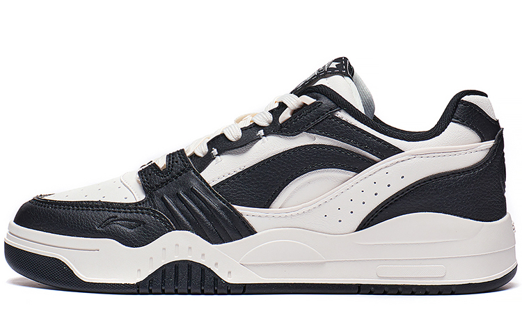 LiNing Yuebai Anti-Slip Wear-Resistant Breathable Height Increasing Low-Top Skateboard Shoes Men's White Black