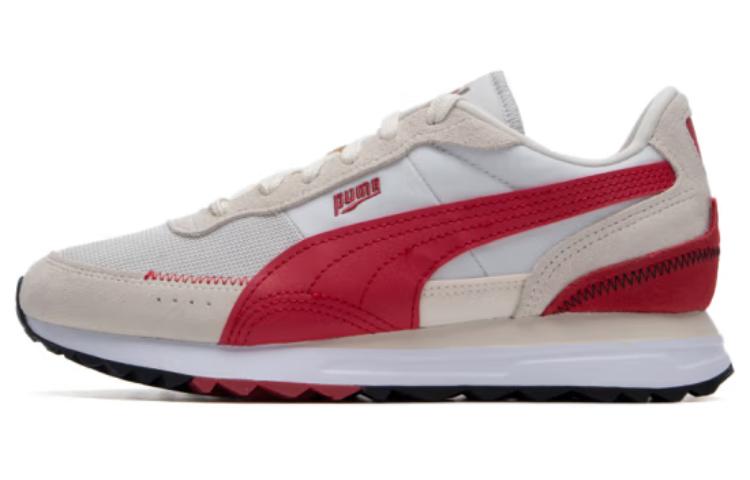 PUMA Cushioned Wear-Resistant Breathable Low-Top Casual Running Shoes Unisex White Red