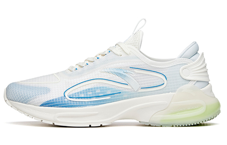 Anta Tron 1.0 Cushioned Slip-Resistant Abrasion-Resistant Breathable Low-Top Running Shoes Men's White Blue Gray