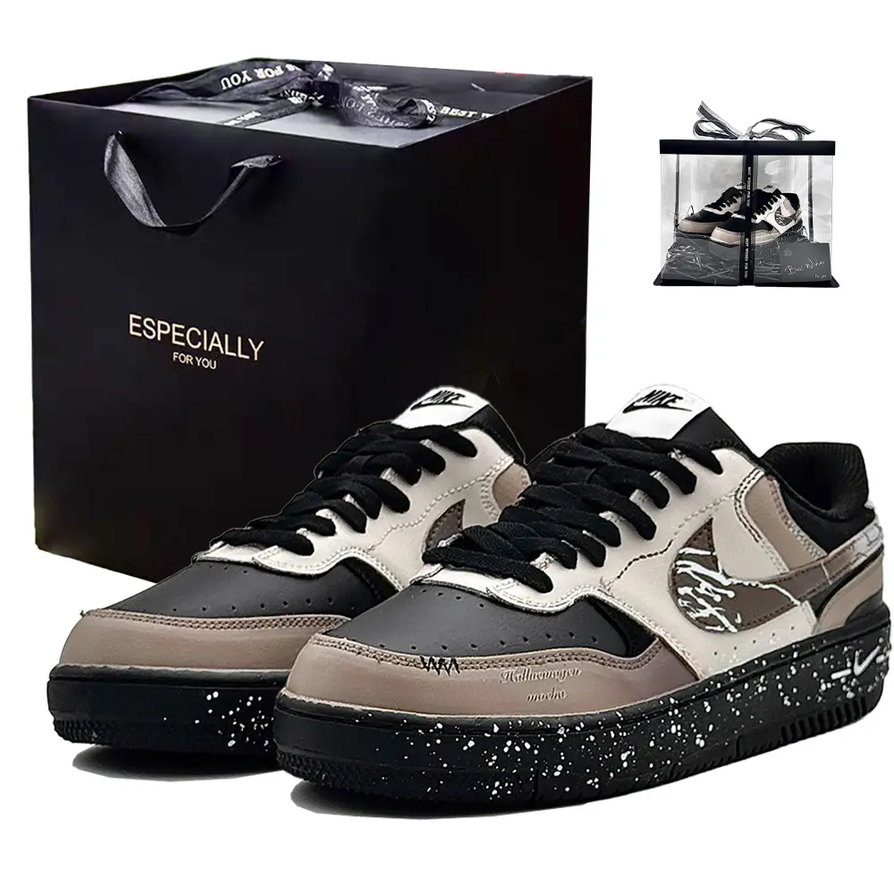 Nike Gamma Force Carboniferous Stratum, Box Abrasion Resistant Low top Skateboard Shoes Unisex Black Coffee