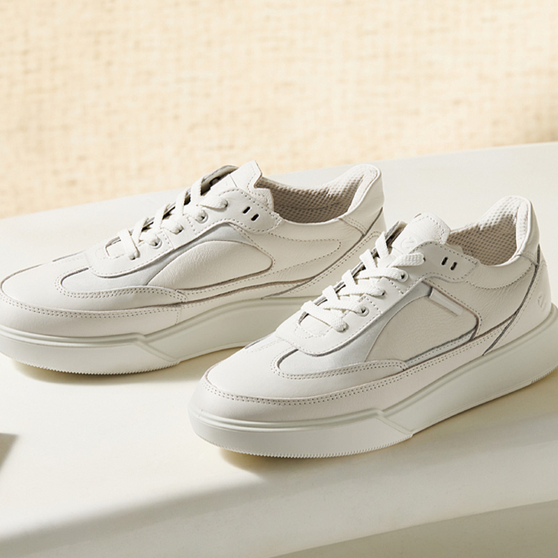 Ecco STREET COURT Low-Top Skateboard Shoes Women's White купить в интернет-магазине Yoocart с быстрой доставкой по России.