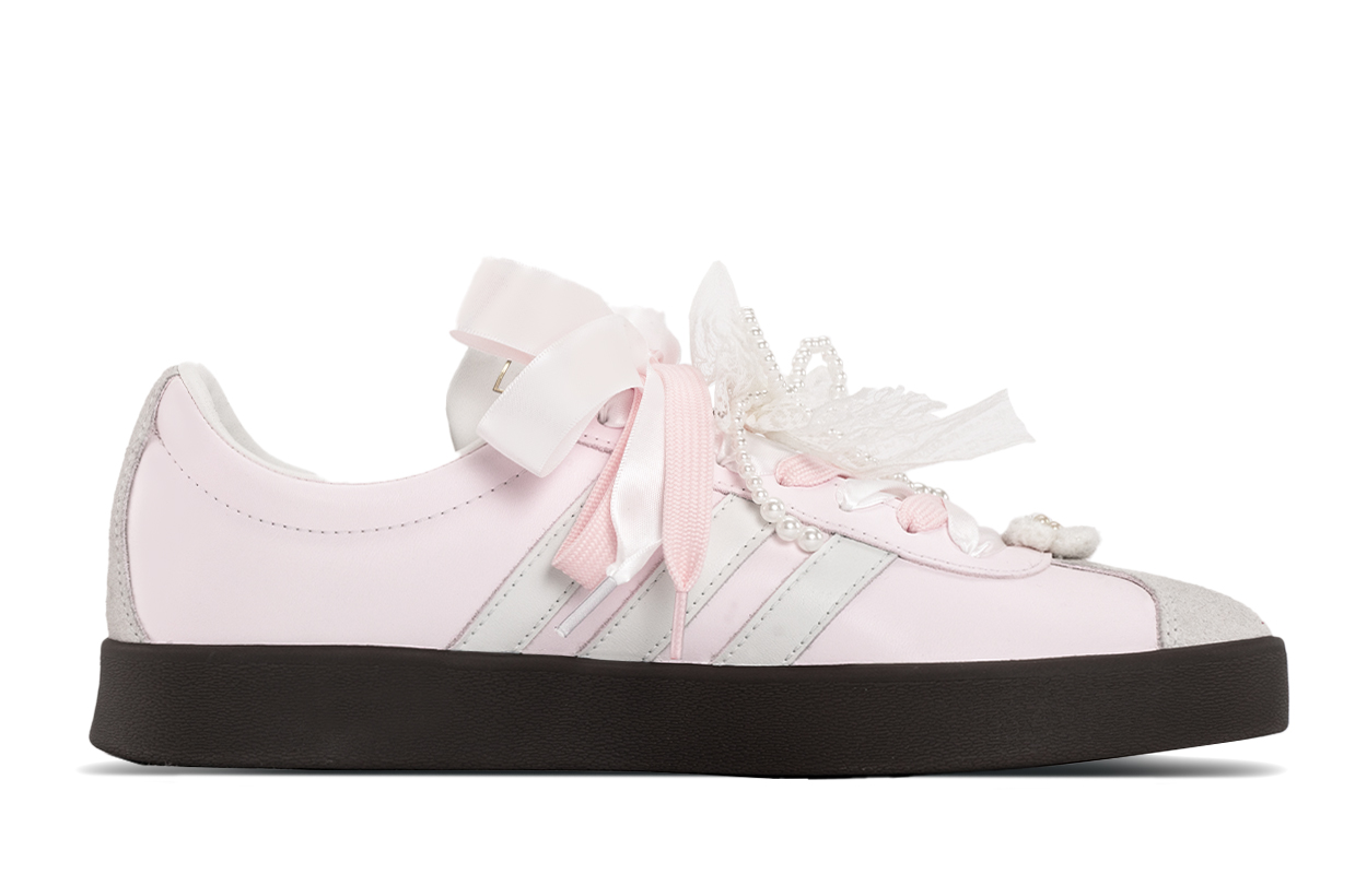 Adidas Vl Court Classic Adidas VC Pink Butterfly Cushioning, Wear Resistant Low top Skateboard Shoes Women's Pink White купить в интернет-магазине Yoocart с быстрой доставкой по России.