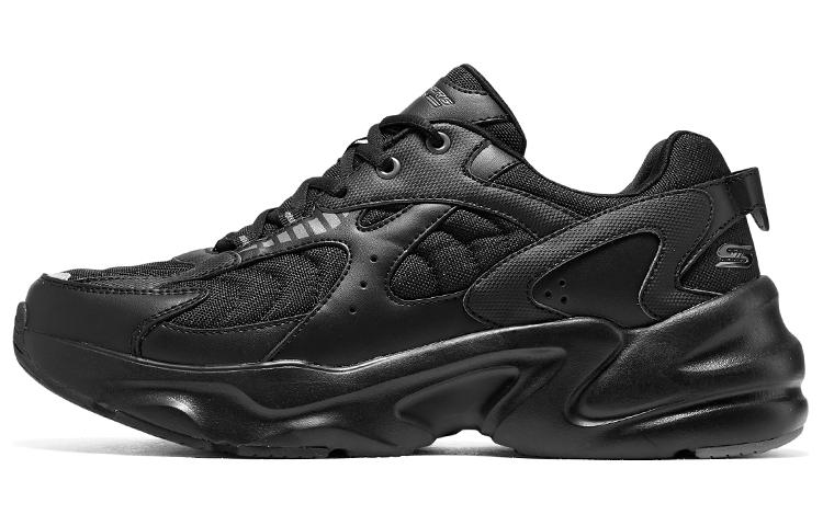 Skechers D'LITES Surfing Cushioning Anti-Slip And Wear-Resistant Low-Top Chunky Sneakers Men's Black