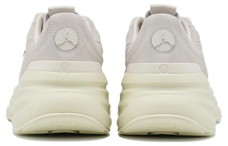 LI NING 1990 Clouds Anti Slip Wear Resistant Low Top Running Shoes Women's Bone White
