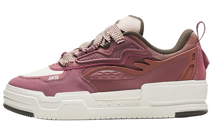 Anta Anti-Slip Wear-Resistant Low-Top Skateboard Shoes Women's Pink White