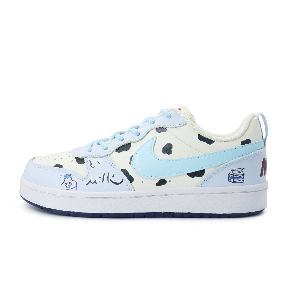 Nike Court Borough Durable Lightweight And Breathable Low-Top Skateboard Shoes Women's Blue Beige