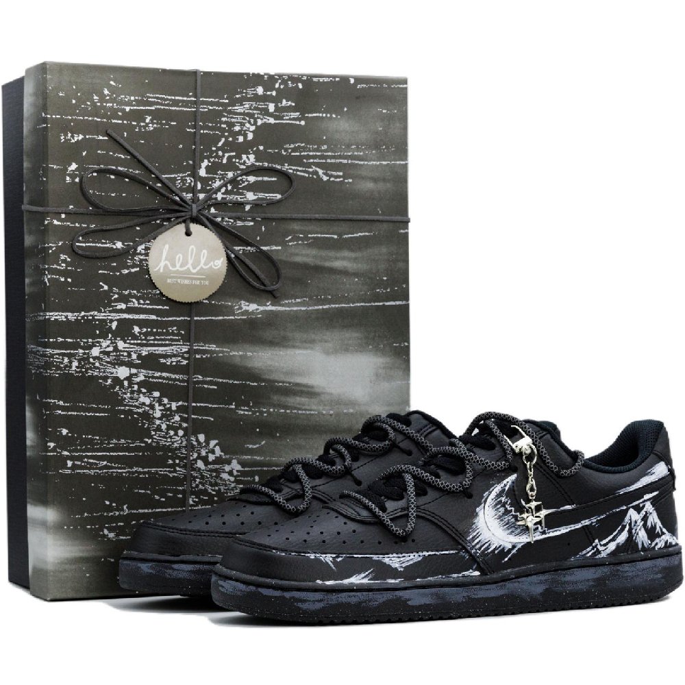 Nike Court Vision Soaring Ambition Box Anti Slip Wear Resistant Low Top Skateboard Shoes Unisex Black