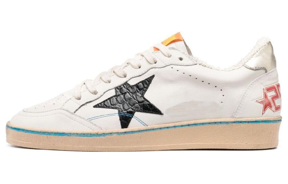 Golden Goose Low Top Skateboard Shoes Men's White Black Vintage Version