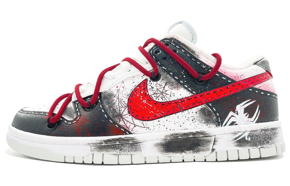 Nike Dunk 'Pure Platinum' Kaleidoscope Low Top Skateboard Shoes Men's Black White Red