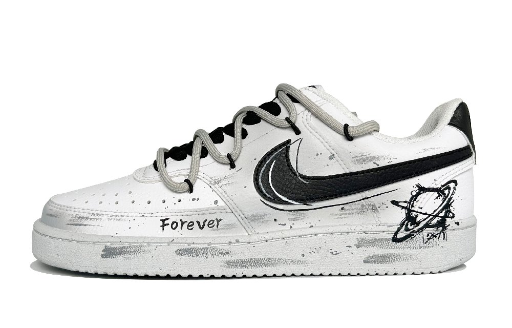 Nike Court Vision 1 Xingji Starry Voyage Anti Slip Wear Resistant Low Top Skateboard Shoes Unisex Black Gray